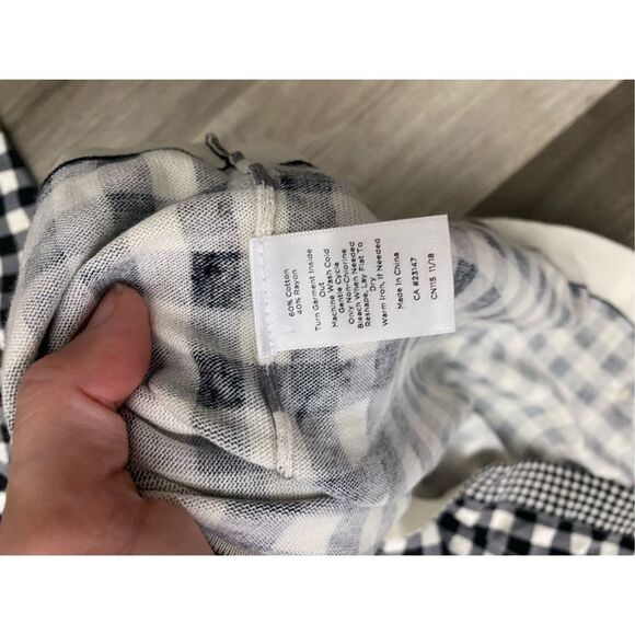 Talbots Black White Gingham Cardigan Button Up Blouse, Size 2X, MSRP $90 - Picture 5 of 8